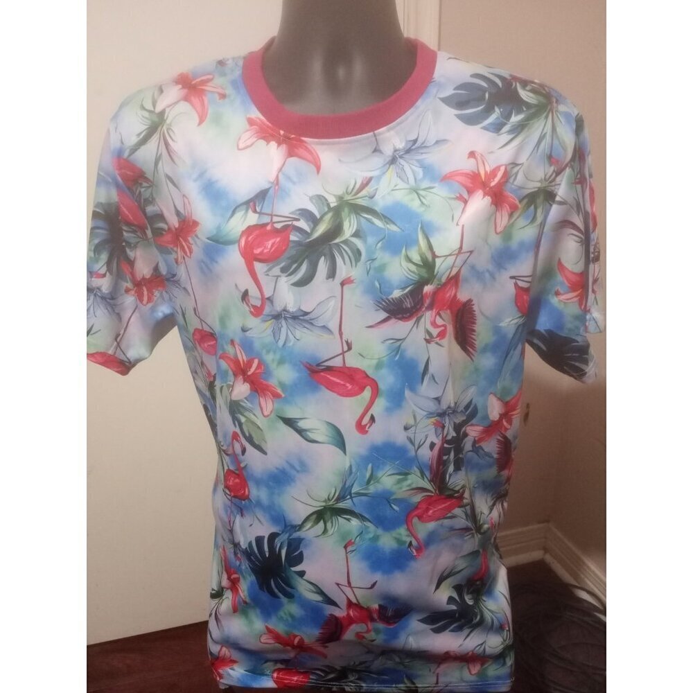 Good Vibes by Drill Hawaiian Shirt Mens XL Multicolor Short Sleeve Crew Neck